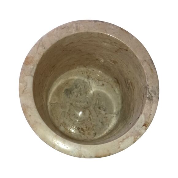 Vintage Travertine Marble Canister Bathroom HEAVY Beige Natural Stone Farmhouse. - Picture 7 of 16